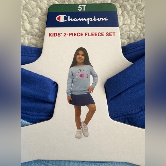 Champion Kids Light Blue Heart Logo Sweatshirt - Picture 5 of 5